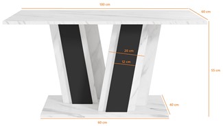 MU1 ława nowoczesny stolik kawowy 100x60 do salonu marmur royal czarny