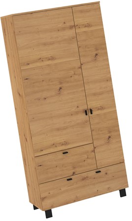 meble GAVES 14 szafa z drążkiem półkami do przedpokoju dąb artisan czarny