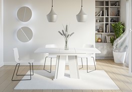 DOHA nowoczesny stół rozkładany do salonu jadalni 120x80 biały mat / beton