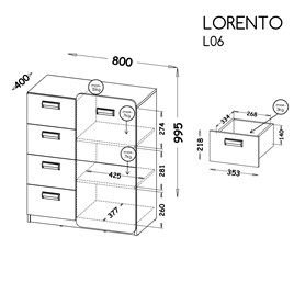 meble LORENTO 06 komoda