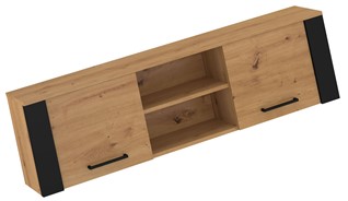 meble DELIS 13 szafka półka wisząca ścienna z drzwiami dąb artisan czarny