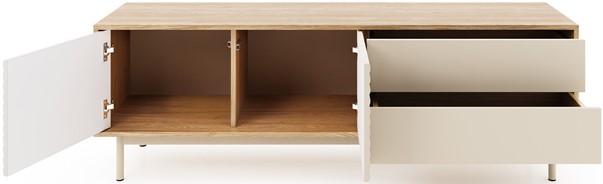 meble TILA 04 duża szafka RTV z szufladami drzwiami dąb olejowany cashmere