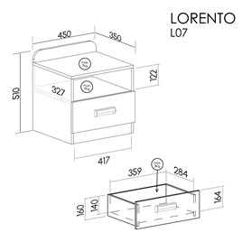 meble LORENTO 12 szafka nocna