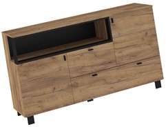 meble GAVES 03 duża komoda z szufladami drzwiami do salonu dąb craft z czar