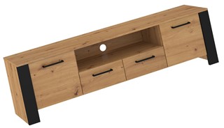 meble DELIS 11 komoda stolik szafka RTV 175 dąb artisan czarny