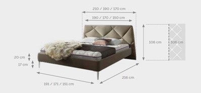 Łóżko tapicerowane DAVOS bez materaca i stelaża