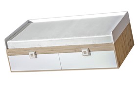 meble NICO 14 łóżko dziecięce młodzieżowe 90x200 bez mat. dąb biały dąb