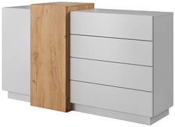 Meble D3L F nowoczesna komoda z szufladami do salonu sypialni biały craft z
