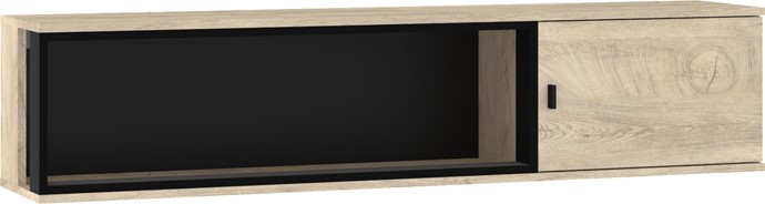 meble GAVES 16 szafka półka wisząca ścienna loft dąb endgrain czarny