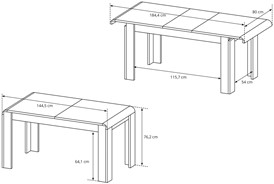 Meble KIMI K stół rozkładany do salonu jadalni 144x80+40 dąb sonoma