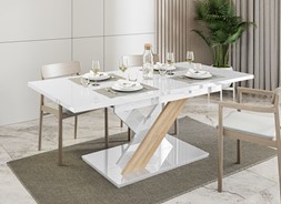 BRONX nowoczesny stół rozkładany 140/180x80 do salonu jadalni biały sonoma