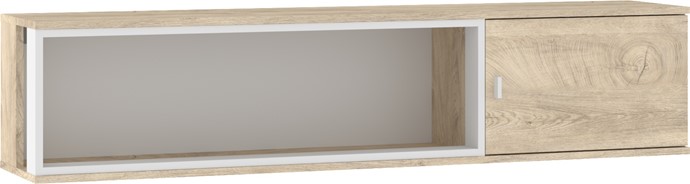 meble GAVES 16 szafka półka wisząca ścienna loft dąb endgrain biały