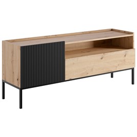 meble KOME 10 komoda stolik szafka RTV z drzwiami na nóżkach artisan czarny