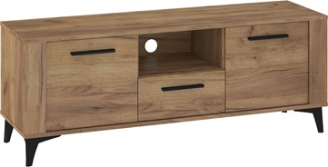 meble MIGES 10 komoda stolik szafka RTV na nóżkach dąb craft złoty