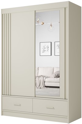 CA31-15 szafa przesuwna z szufladami lustrem lamelami cashmere kaszmir UKP