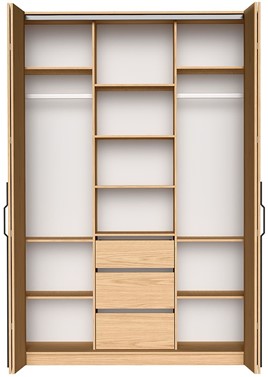 BARI 170 wysoka duża szafa z szufladami do przedpokoju sypialni dąb bookmat