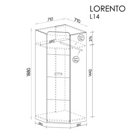 meble LORENTO 14 szafa narożna
