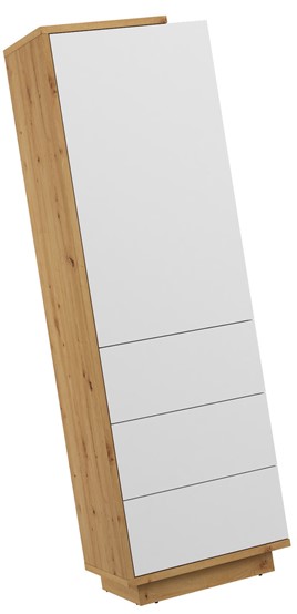 meble BRITA 01 regał z półkami zamknięty dąb artisan / biały połysk