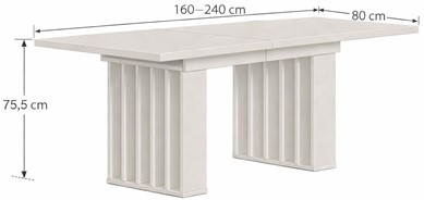 CO1 nowoczesny stół rozkładany do salonu kuchni jadalni 160/240x80 cashmere