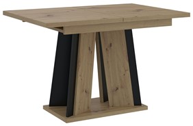 DOHA nowoczesny stół rozkładany do salonu jadalni 120x80 dąb artisan czarny