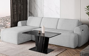 MU1 ława nowoczesny stolik kawowy 100x60 do salonu marmur royal czarny