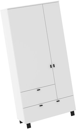 meble GAVES 14 szafa z drążkiem półkami do przedpokoju biały czarny