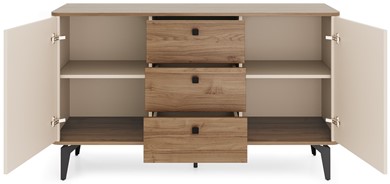 meble AURENA 04 nowoczesna komoda z szufladami na nóżkach orzech cashmere