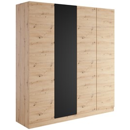 meble KOME 02 duża szafa 4 drzwiowa do sypialni przedpokoju artisan czarny