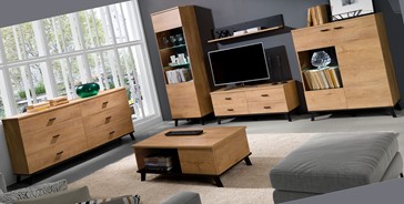 meble JOHN 2 #4 komoda witryna szafka RTV półka wisząca stolik kawowy lefka