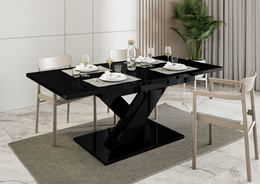BRONX nowoczesny stół rozkładany 140/180x80 do salonu jadalni czarny połysk