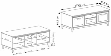 meble WINDSOR 08 komoda szafka stolik RTV z szufladą kaszmir cashmere