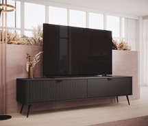 meble LENTA E komoda szafka stolik RTV 200 do salonu na nóżkach czarny