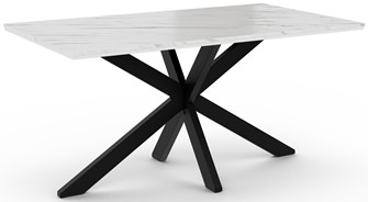 WERO nowoczesny loftowy stół do salonu jadalni 160x90 biały marmur czarny