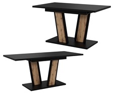 MU1 nowoczesny stół rozkładany do salonu kuchni jadalni 120/160x80 czarny w