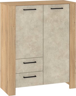 meble DELIS 08 regał z drzwiami szufladami do salonu dąb cremona granada mi