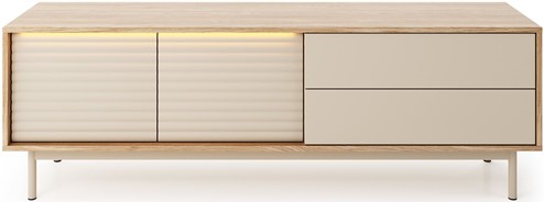 meble TILA 04 duża szafka RTV z szufladami drzwiami dąb olejowany cashmere