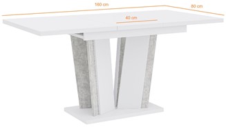 DOHA 2 nowoczesny stół rozkładany do salonu jadalni czarny połysk / beton