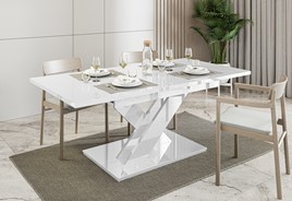BRONX nowoczesny stół rozkładany 140/180x80 do salonu jadalni biały połysk
