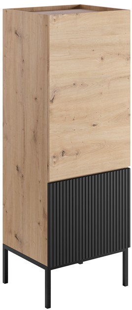 meble KOME 04 komoda szafka z drzwiami do salonu na nóżkach artisan czarny