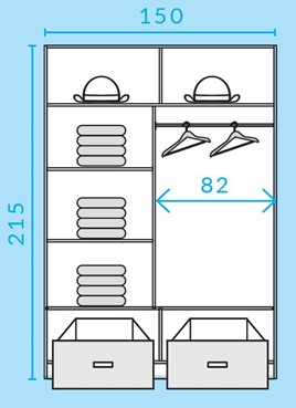 CA31-15 szafa przesuwna z szufladami lustrem lamelami cashmere kaszmir UKD