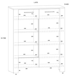 meble DELIS #1 zestaw witryna szafka RTV regał półka dąb cremona gr migdał