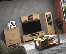 meble DELIS #2 regał szafka RTV wytryna półka stolik kawowy dąb cremona