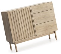 meble SAORI K1D3S komoda z szufladami drzwiami lamelami do salonu cremona