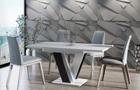 MASIV nowoczesny stół rozkładany do salonu jadalni 120x80 biały poł. czarny