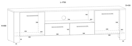 meble DELIS 11 komoda stolik szafka RTV 175 dąb grange grafit