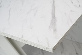 DUBAI nowoczesny stół rozkładany do salonu jadalni 120x80 biały marmur bia.