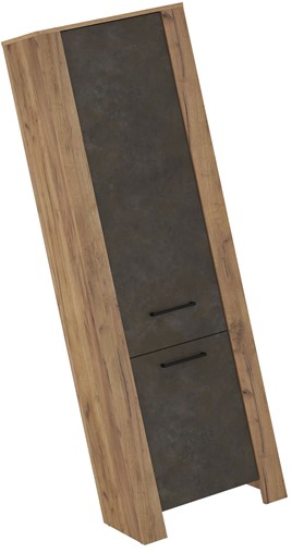 meble DELIS 01 wąski regał zamknięty z półkami bieliźniarka craft złoty gra