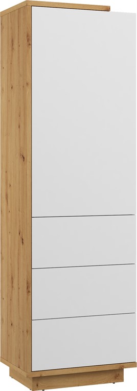 meble BRITA 01 regał z półkami zamknięty dąb artisan / biały połysk