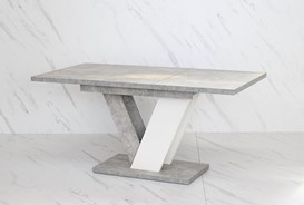 DUBAI nowoczesny stół rozkładany do salonu jadalni 120x80 beton biały
