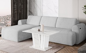 DO2 ława nowoczesny stolik kawowy 100x60 do salonu biały marmur biały